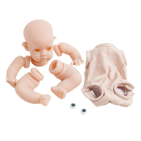 Full Limbs Soft Vinyl Head Real Touch Eyes Reborn Baby Doll Kit Parts Gifts DIY